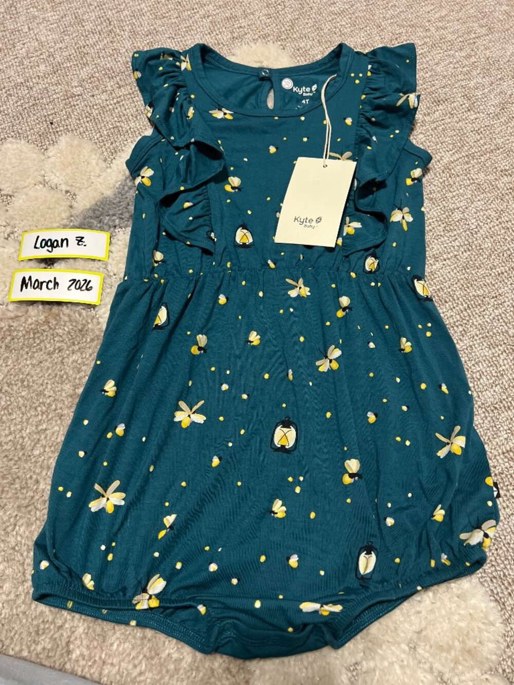 Kyte Baby 4T Firefly Bubble Romper NWT